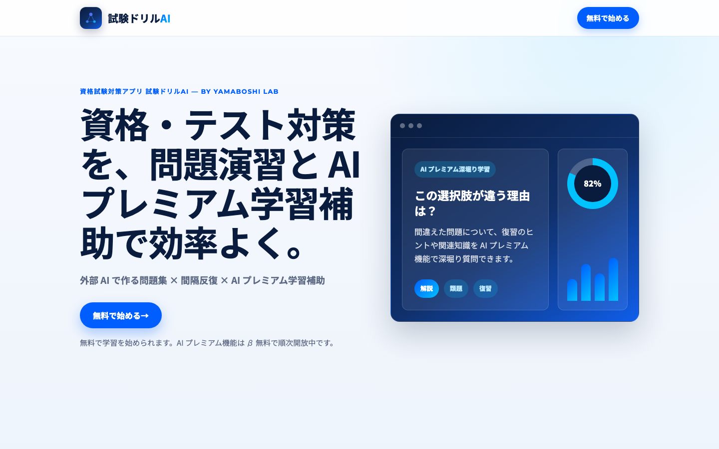 試験ドリルAIの紹介ページ